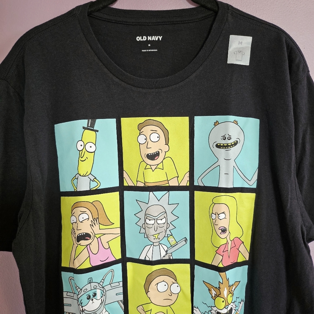 NEW Old Navy Black Rick & Morty Screen-Printed Graphic Short Sleeve T-Shirt - Picture 4 of 7